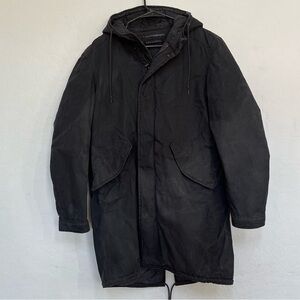 AllSaints Den parka jacket in black size XS